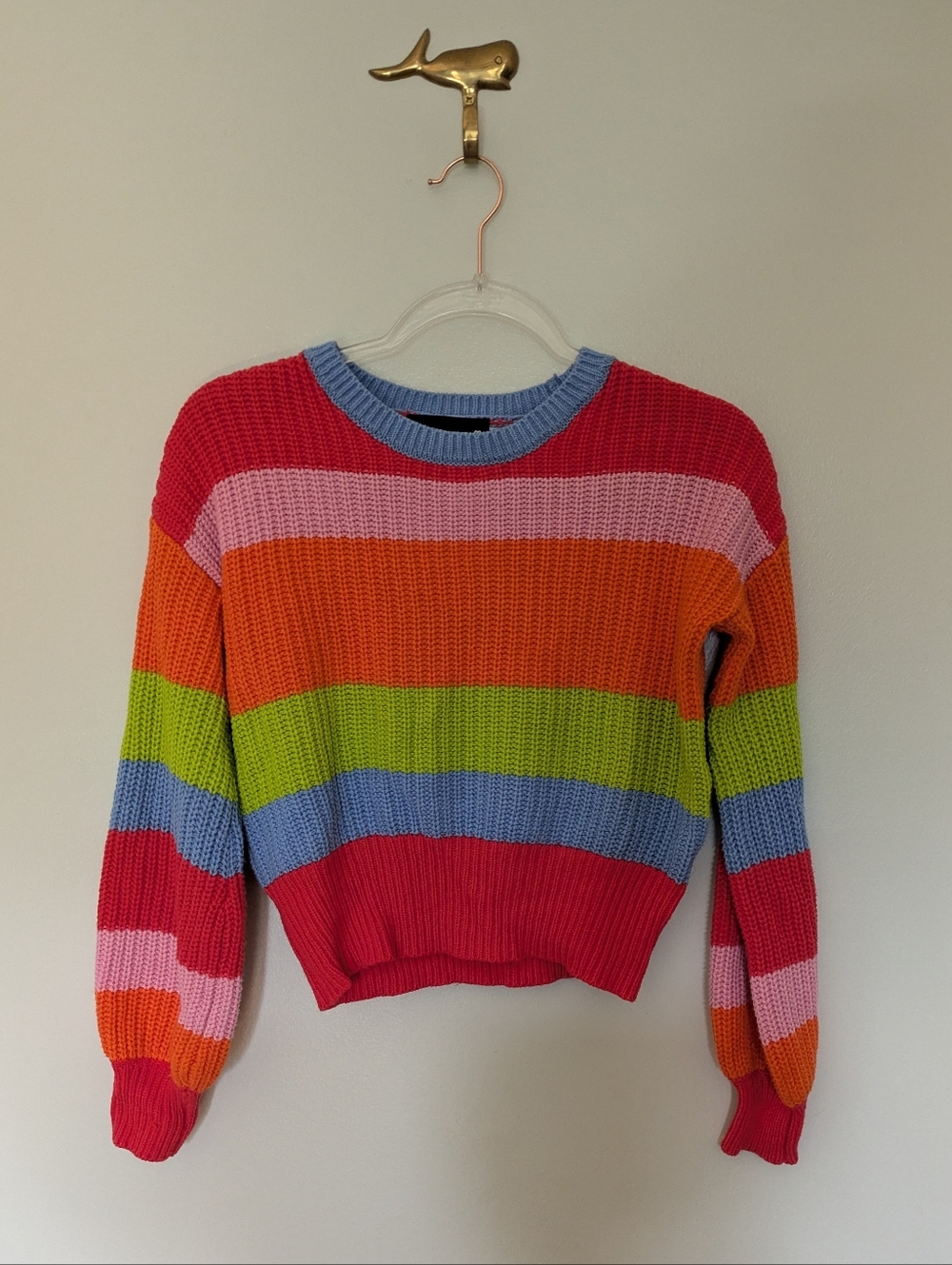 Broadway 38 Rainbow Sweater Slight Crop XS